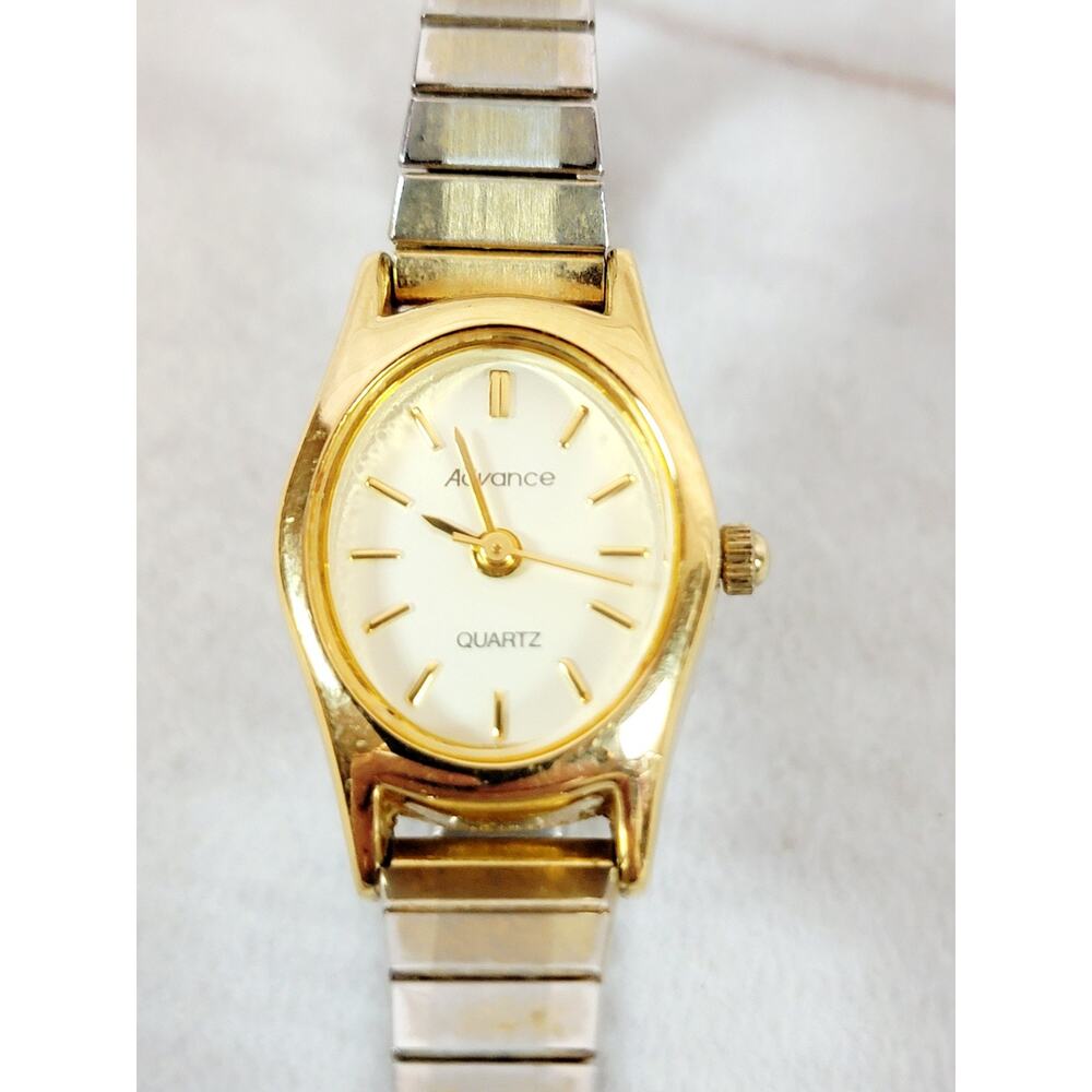Vintage Advance Women's Quartz Watch Gold Tone Band 20mm Case- New Battery - Picture 2 of 14